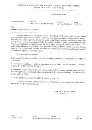 Odporúčania pre seniorov 1
